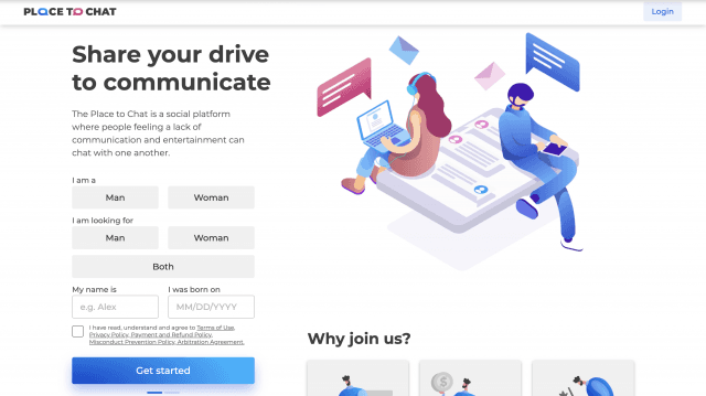 3 Steps to Login on Placetochat cover picture