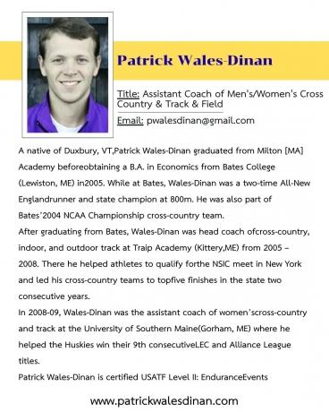 Patrick Wales-Dinan: A Renowned Cross Country and Track Coach cover picture