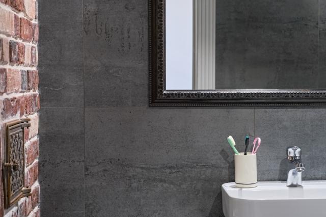 Illuminate bathroom with color & light