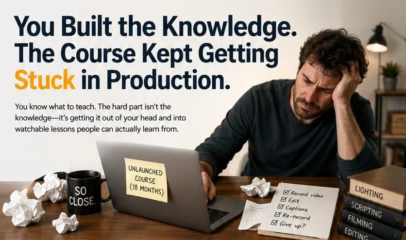 You Built the Knowledge. The Course Kept Getting Stuck in Production. cover picture