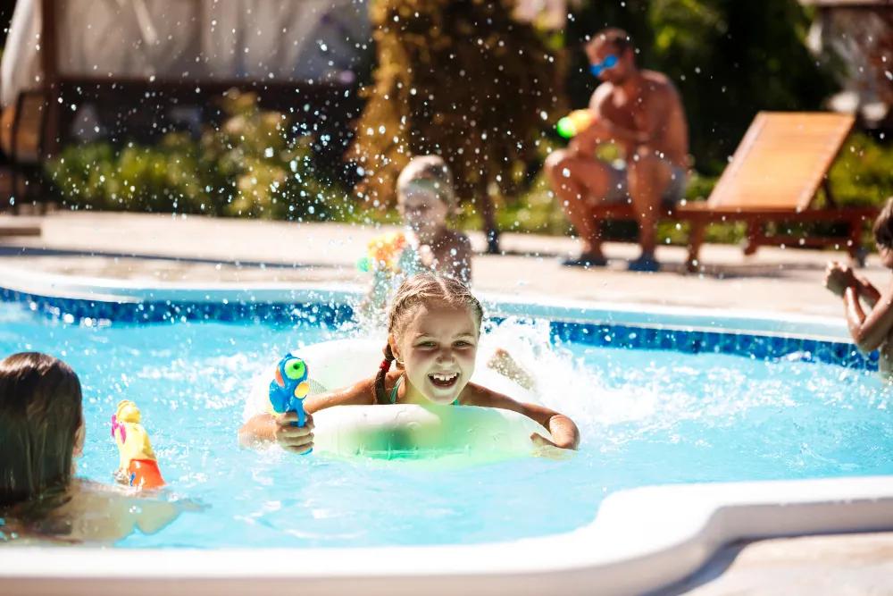 Family above-ground pool
