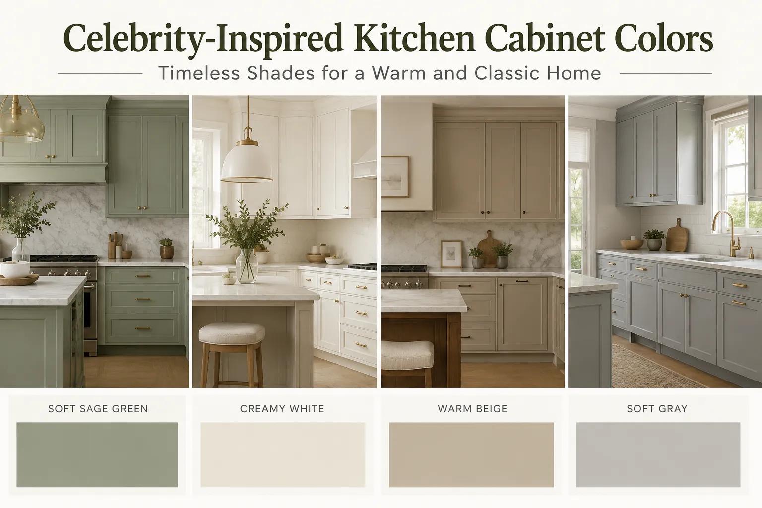 Celebrity-Inspired Kitchen Cabinet Colors for a Warm and Classic Home cover picture