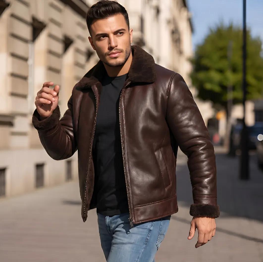 How to Style ClamentCustomLeather Leather Bomber Jacket Men for Travel? cover picture