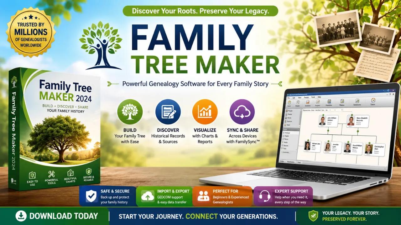 Family Tree Maker: The Best Genealogy Software to Preserve Your Family History cover picture