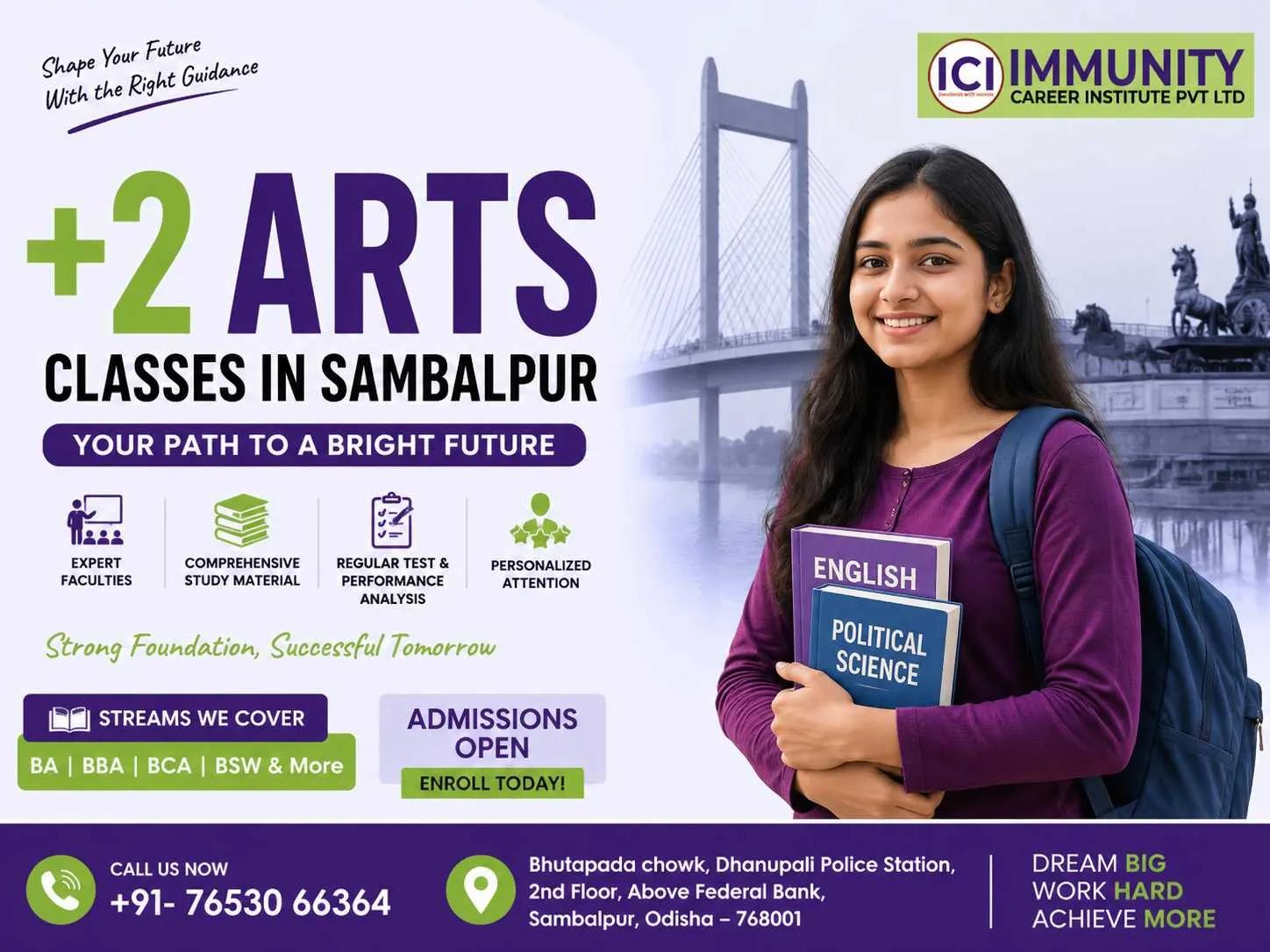 +2 Arts Classes in Sambalpur – Shape Your Future with Immunity Career Institute cover picture