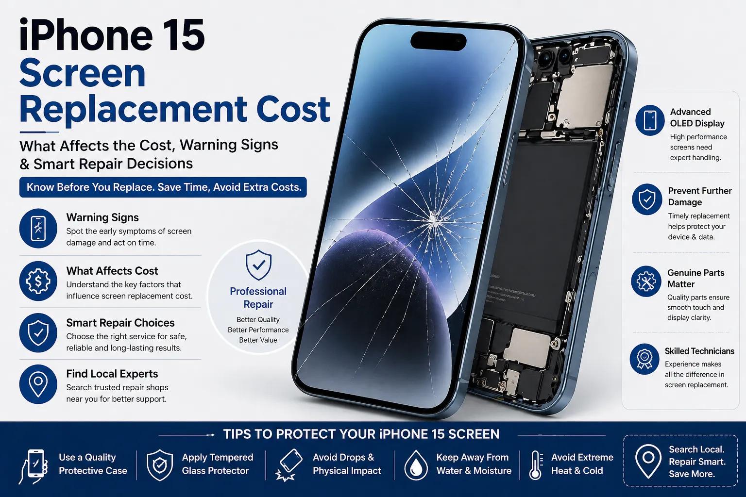 iPhone 15 Screen Replacement Cost: When to Repair, What Affects Pricing & How to Avoid Expensive Mistakes cover picture