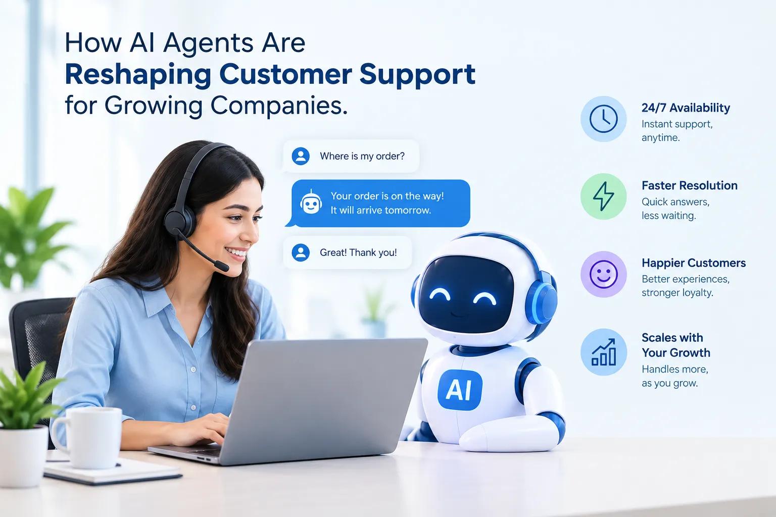 How AI Agents Are Reshaping Customer Support for Growing Companies cover picture