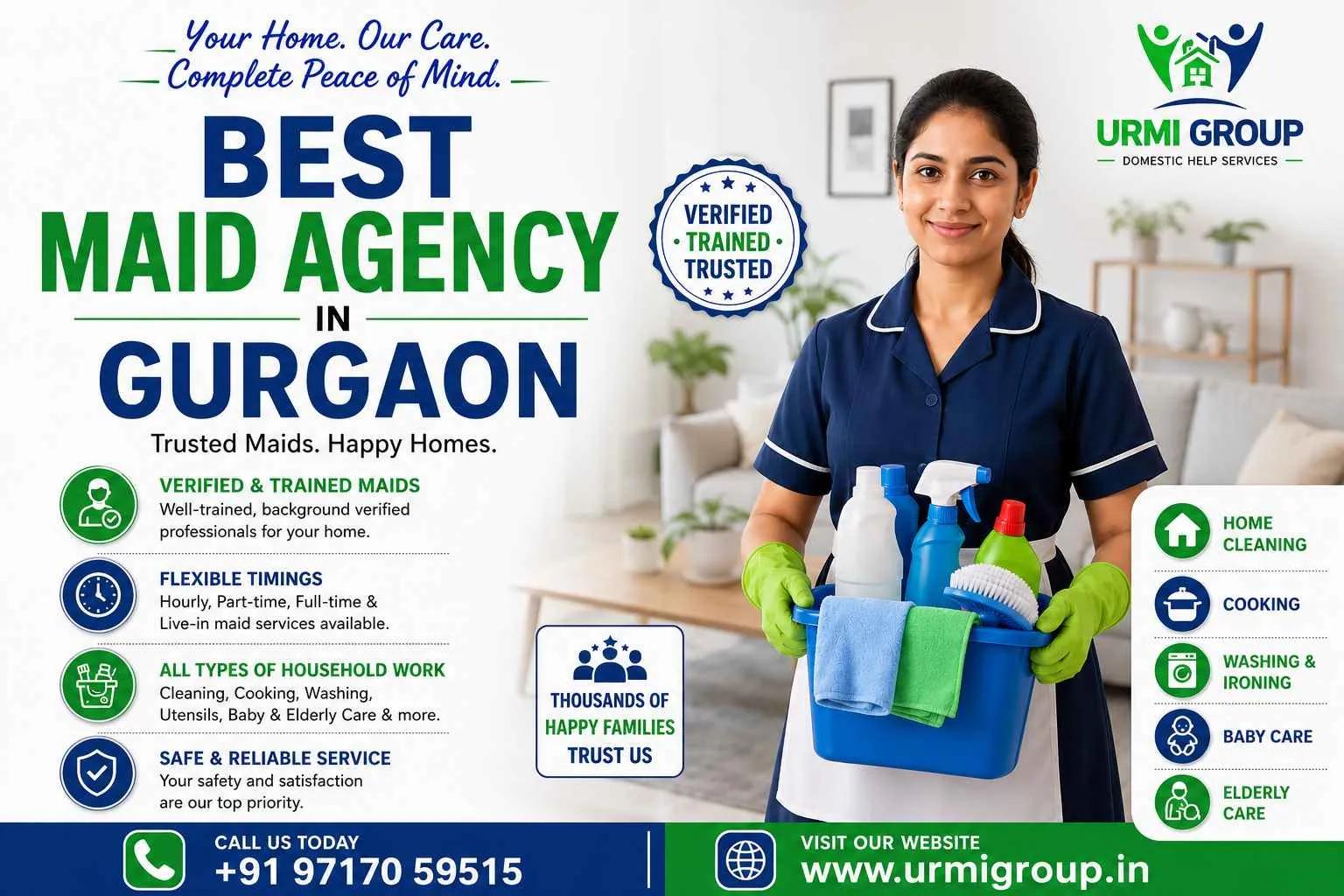 Best Maid Agency in Gurgaon: Reliable Domestic Help for Modern Families cover picture