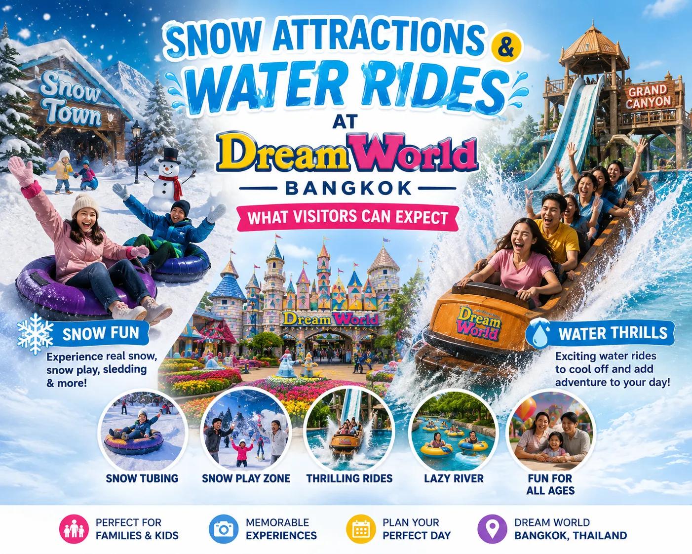 Snow Attractions and Water Rides at Dream World Bangkok: What Visitors Can Expect cover picture
