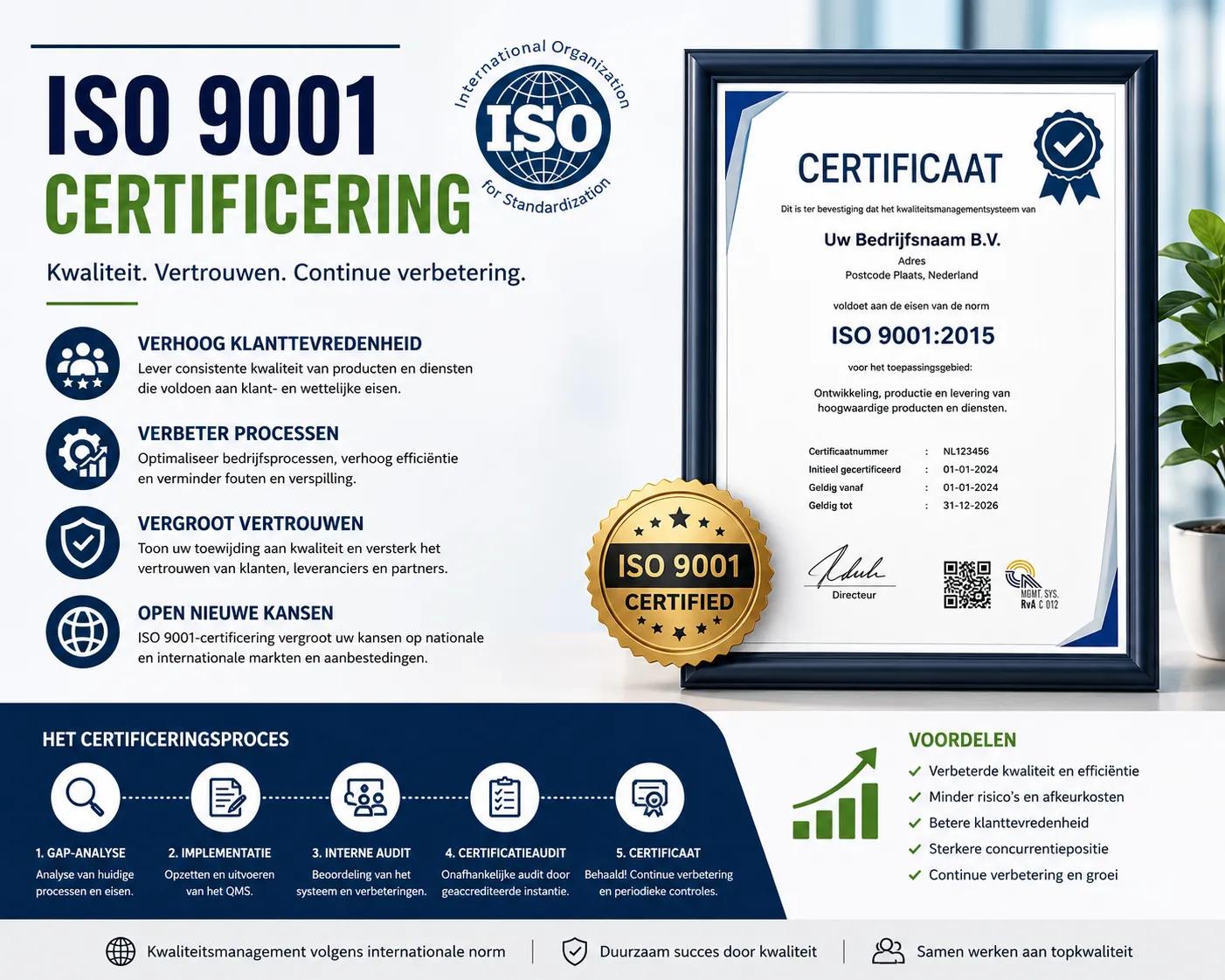 ISO 9001 Certificering: Verbetering van kwaliteitsmanagement en duurzame bedrijfsontwikkeling cover picture