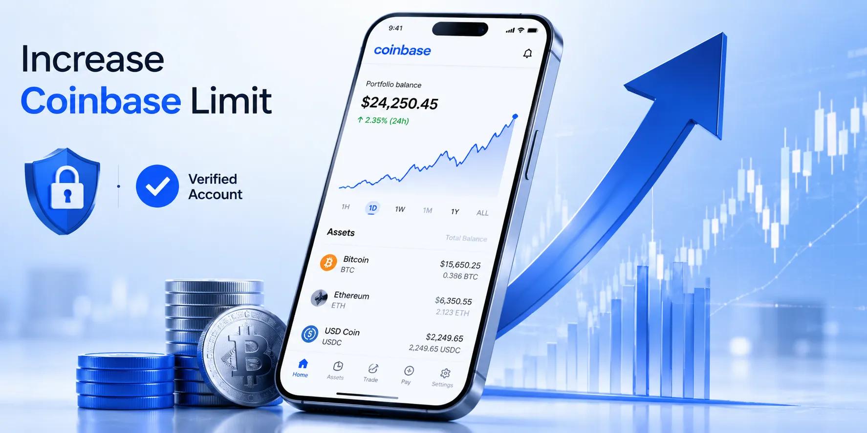 Coinbase Increase Limit for Bank Transfers: How to Raise Your Limits cover picture
