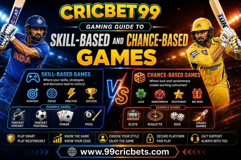 Cricbet99 Gaming Guide to Skill-Based and Chance-Based Games cover picture