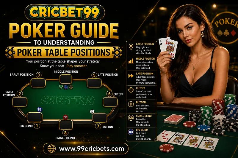 Cricbet99 Guide to Understanding Poker Table Positions cover picture