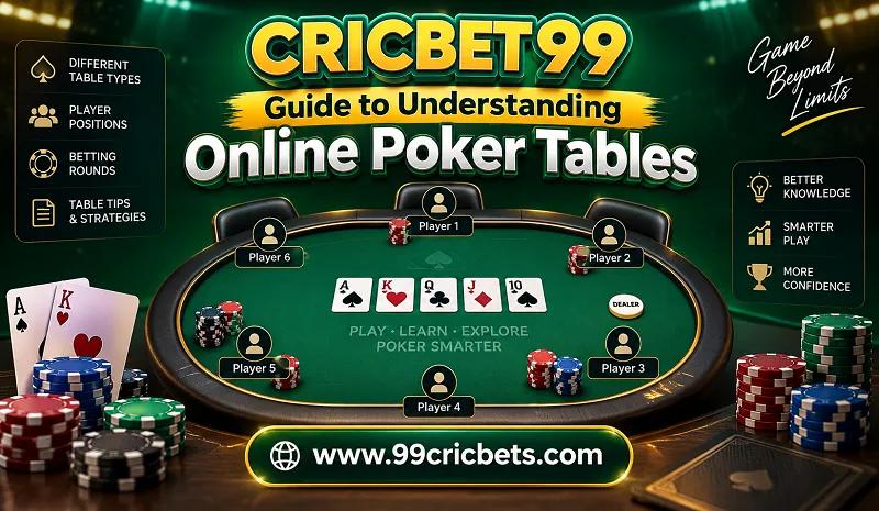 Cricbet99 Guide to Understanding Online Poker Tables cover picture