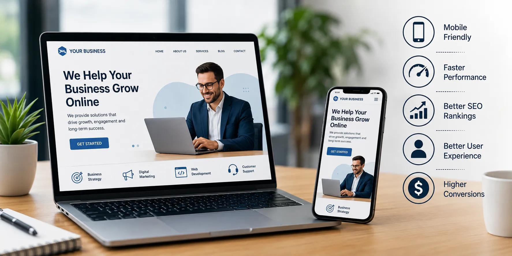 Why Mobile-Friendly Websites Are Essential for Business Growth? cover picture