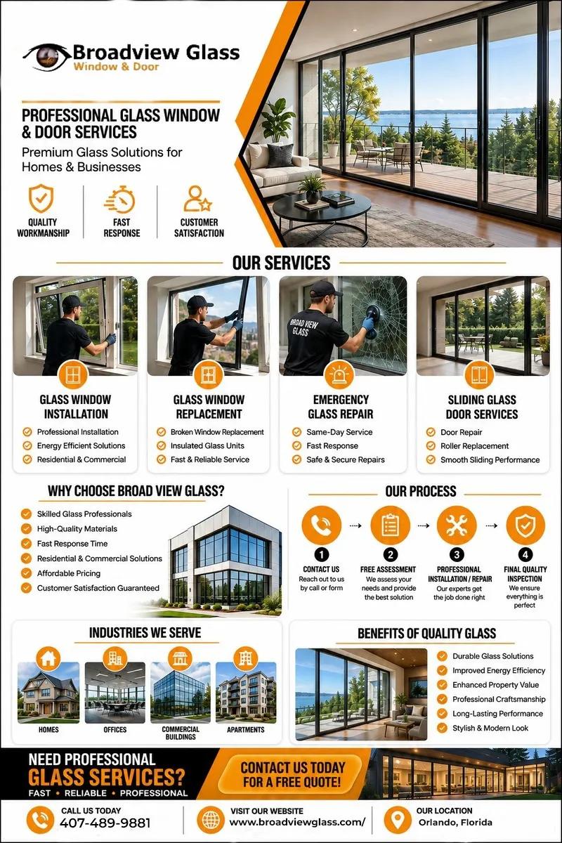 Window Glass Repair Orlando | Fast & Reliable – Broadview Glass cover picture