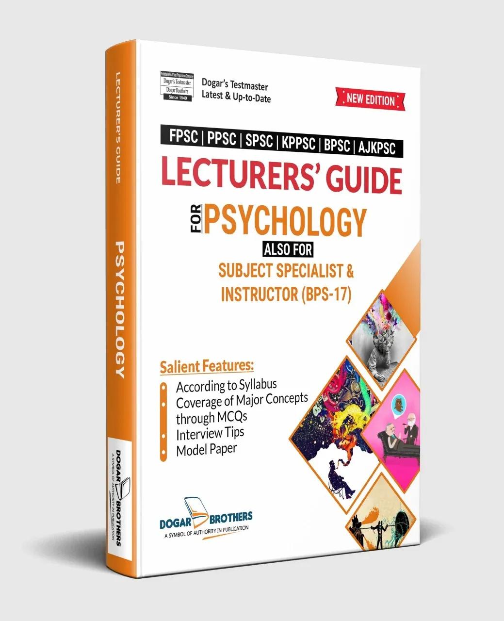 SPSC Lecturer's Guide for Psychology by Dogar Books cover picture