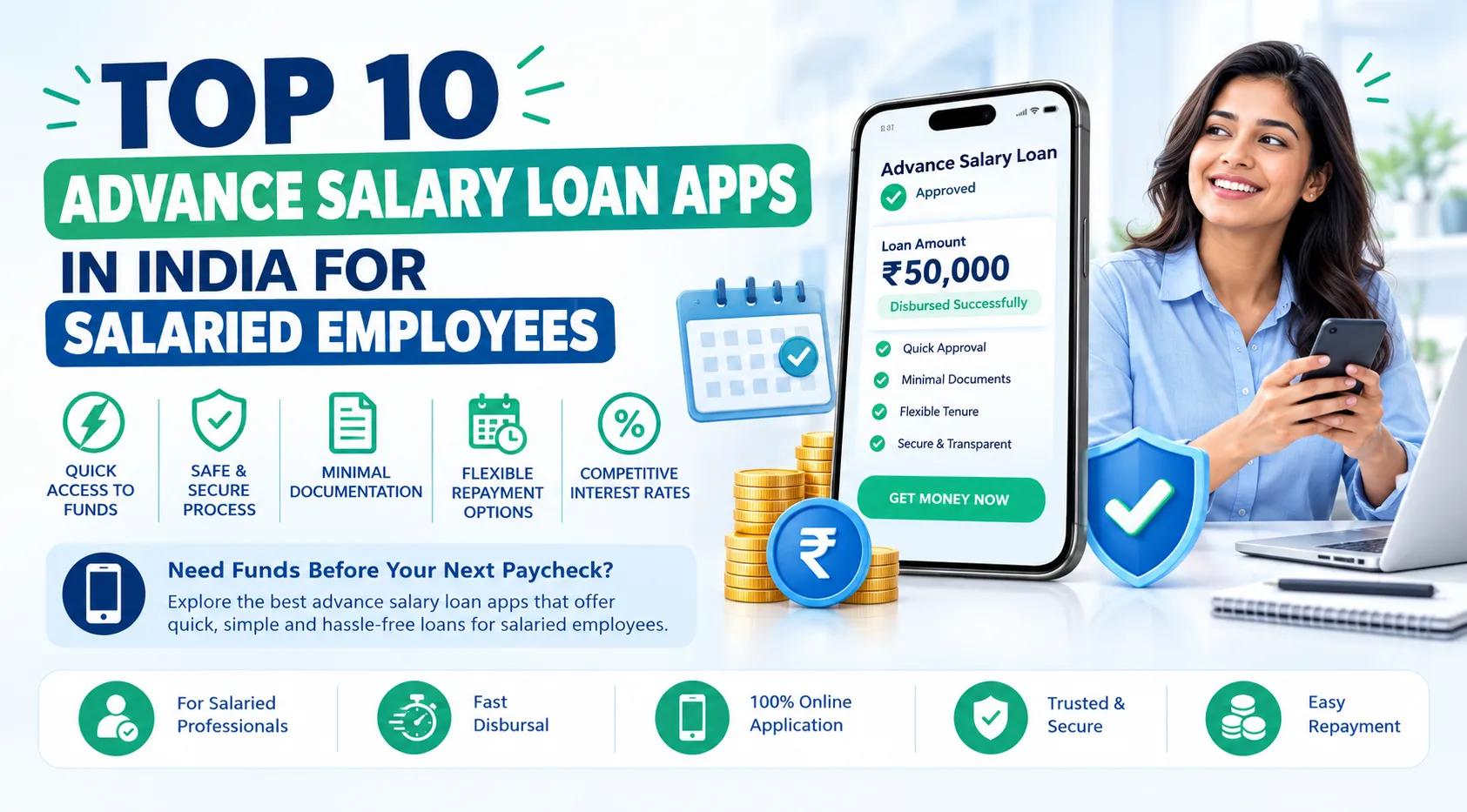 Top 10 Advance Salary Loan Apps in India for Salaried Employees cover picture