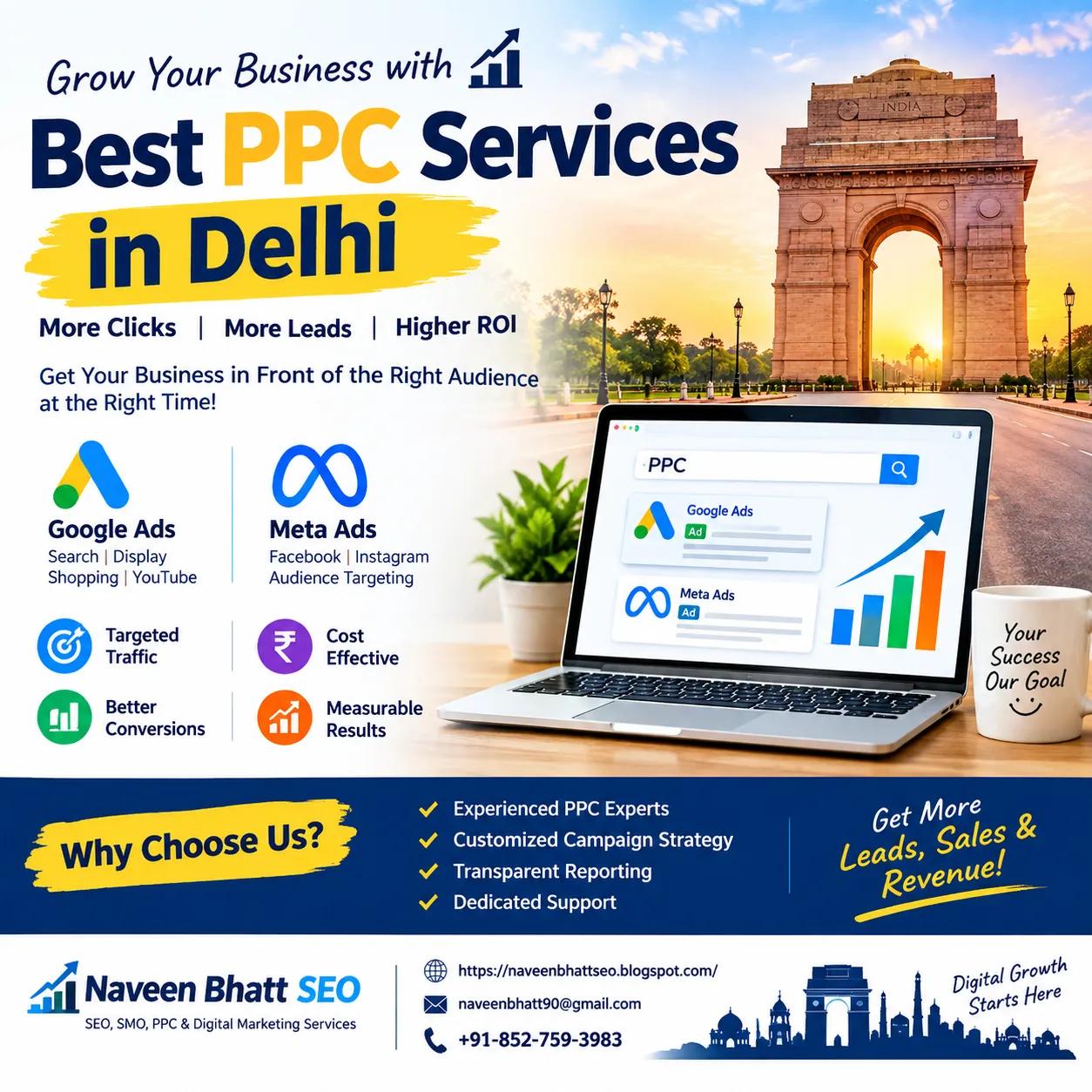 Best PPC Services in Delhi – Grow Your Business with Naveen Bhatt SEO cover picture