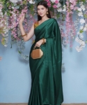 Elegant Simplicity: Satin Plain Saree with Unstitched Blouse