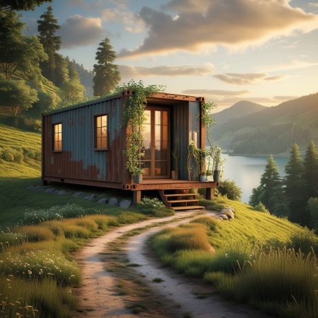 A cabin sleep out placed in a beautiful scenery.