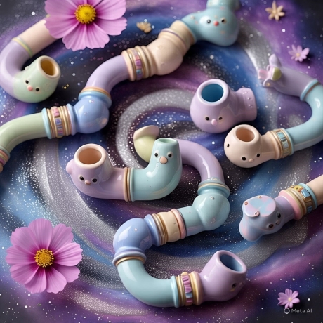 Discover the Charm of Cute Pipes Cosmos Art Ceramic