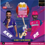 IPL 2025: Rajasthan Royals Take on Kolkata Knight Riders - Match Preview and Live Score with Reddy Anna Online Book.