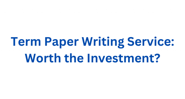 Term Paper Writing Service: Worth the Investment?