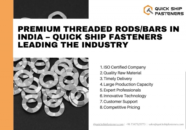 Premium Threaded Rods/Bars in India – Quick Ship Fasteners Leading the Industry