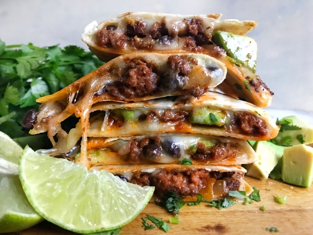 Cheesy Ground Beef Quesadillas