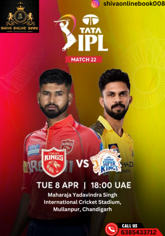 Clash of Titans With Shiva Online Book: Punjab Kings vs Chennai Super Kings at Maharaja Yadavindra Stadium.