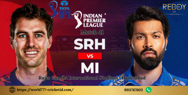Get Online Cricket ID & Book ID on WhatsApp – SRH VS MI Clash in IPL 2025, Match 41th at Rajiv Gandhi International Stadium , Hyderabad