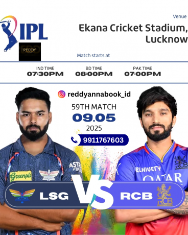 Excitement Builds for the 59th Match: A Deep Dive into Reddy Anna ID IPL LSG vs RCB Rivalry.