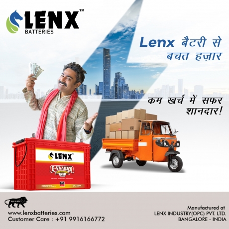 Lenx – Leading E-Rickshaw Battery Manufacturer in Bangalore