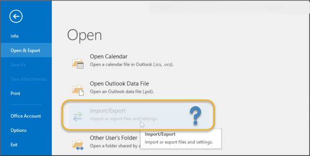 Troubleshooting the Import/Export Option Greyed Out Error in Microsoft Outlook