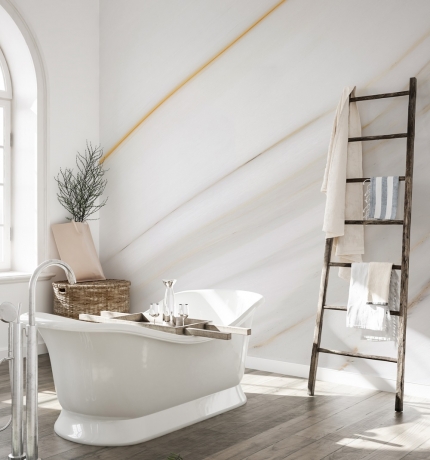 White Marble Gold Grey Line Wall Murals
