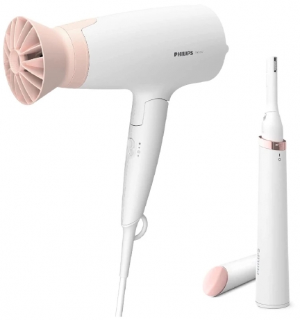 Effortless Styling & Precision Grooming: Philips Hair Dryer BHD308/30 1600W & Touch-Up HP6388 Trimmer