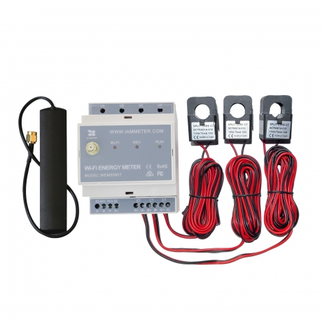 Three Phase Energy Meter Wi-Fi,split phase,residential energy consumption,solar pv monitor,net energy metering, Modbus TCP/RTU