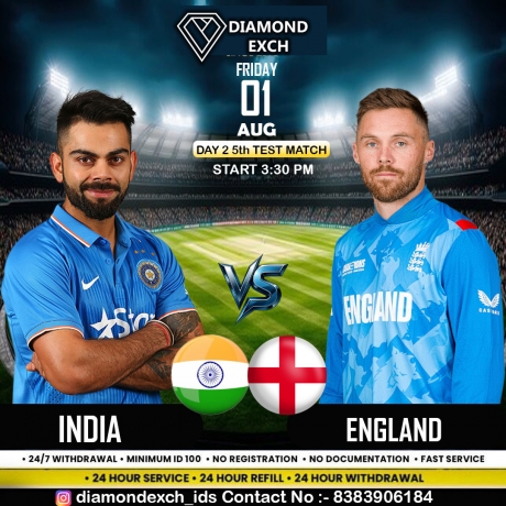 Diamondexch ID Covers India vs England 5th Test Match with Live, Real Cricket Updates and Trusted 2025 Coverage.