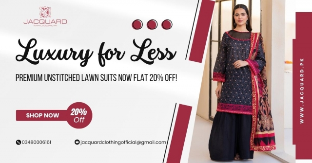 Luxury for Less: Premium Unstitched Lawn Suits Now Flat 20% Off!