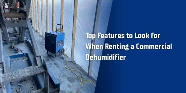 Commercial dehumidifier installed at construction site