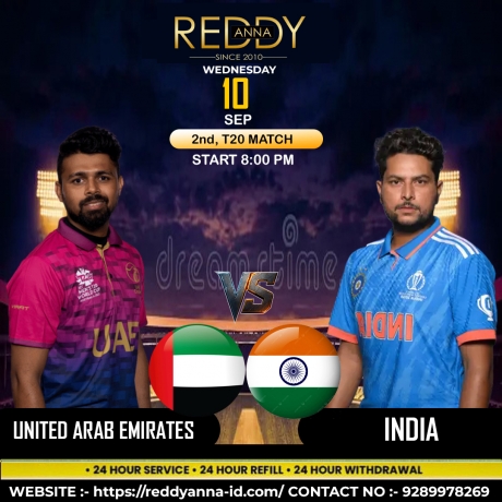 Reddy Anna Online Book ID Covers India vs United Arab Emirates, 2nd Match with Live, Real Cricket Updates and Trusted 2025 Coverage.