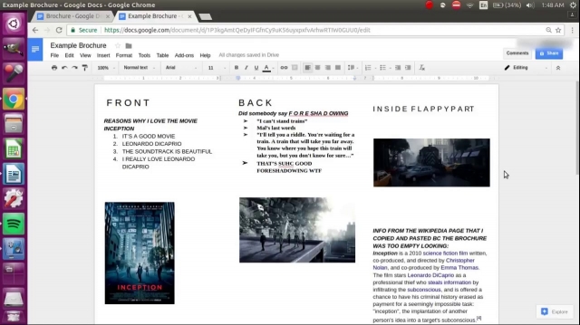 Make a Brochure on Google Docs