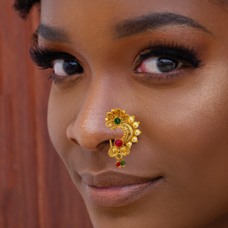 Gold-Plated Nose Ring: The Glittering Stars of Indian Bridal Beauty