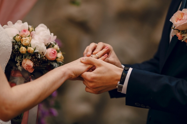 A couple on their wedding