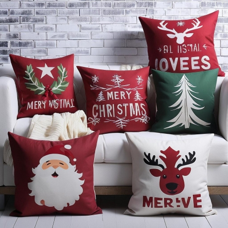 Christmas Pillow Covers for an Industrial Loft Style                                             