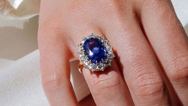 Sapphire Halo Engagement Ring