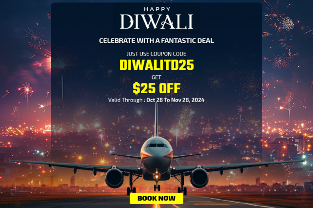 Celebrate Diwali with Family – Indian Eagle’s Special $25 Discount on Flights from the USA to India