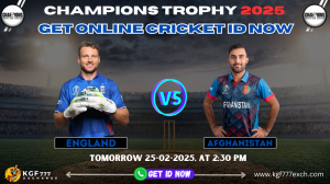 Get Your Online Cricket ID Now: Bet on Afghanistan vs England at KGF777