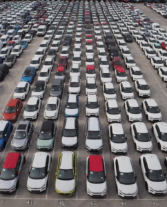 Wholesale cars on a parking lot